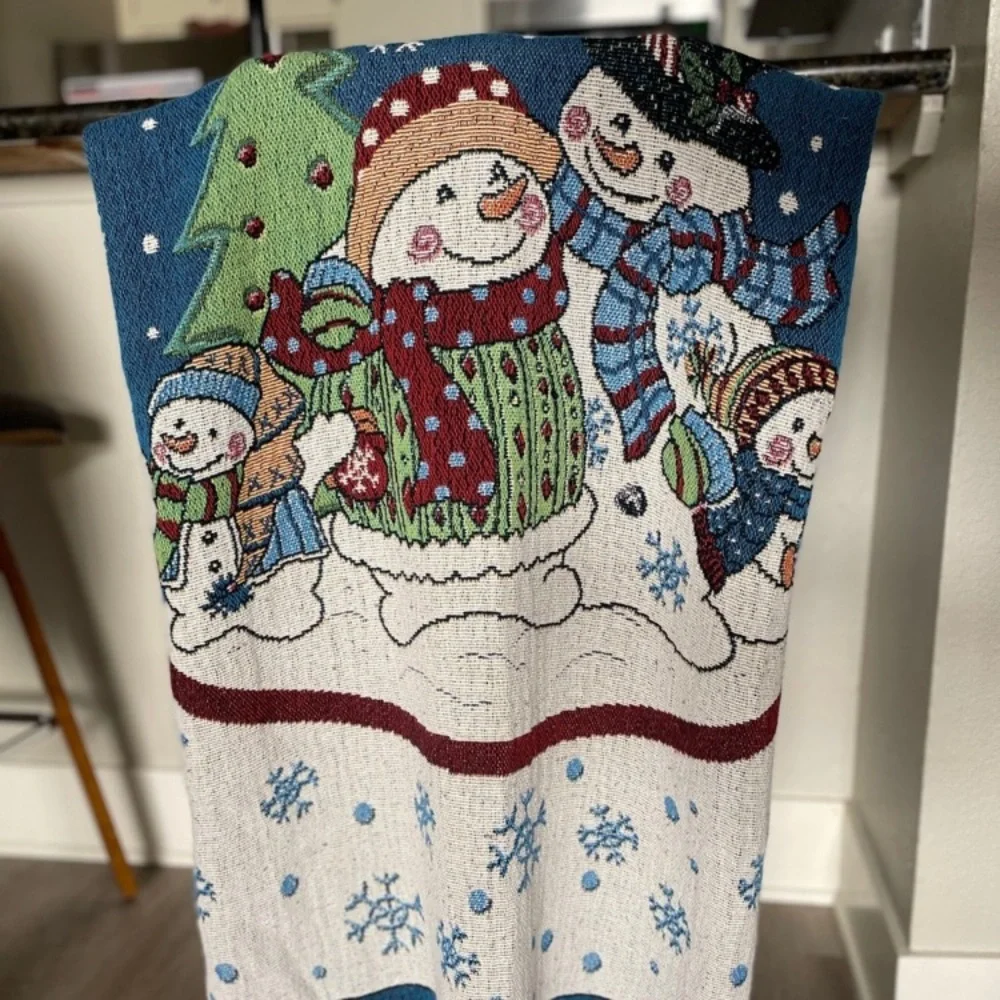 Winter Christmas Snowman Family Throw